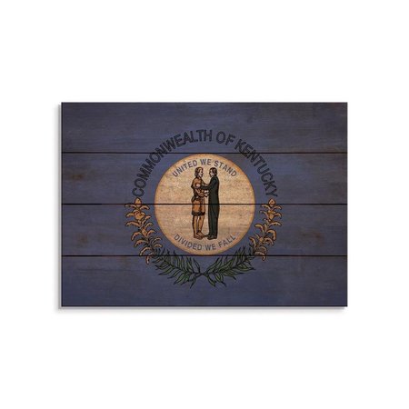 WILE E. WOOD 20 x 14 in. Kentucky State Flag Wood Art FLKY-2014